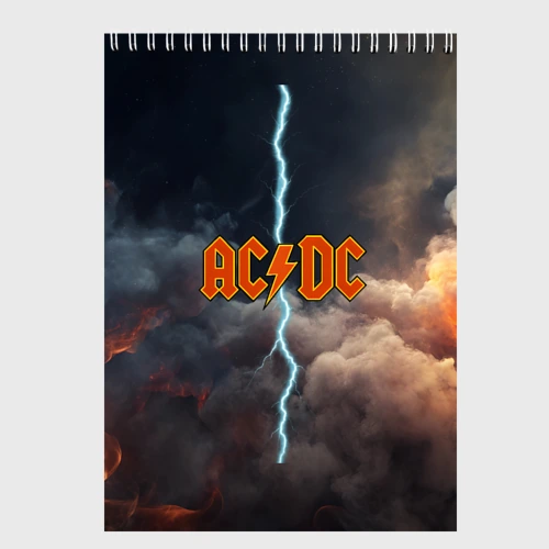 Скетчбук ACDC логотип группы с молнией