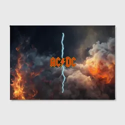 Холст прямоугольный ACDC логотип группы с молнией - фото 2