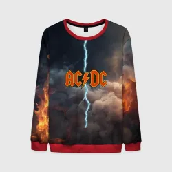 Мужской свитшот 3D ACDC логотип группы с молнией