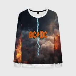 Мужской свитшот 3D ACDC логотип группы с молнией