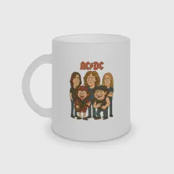 Кружка матовая стеклянная ACDC карикатура 