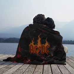 Плед 3D ACDC логотип из огня - фото 2