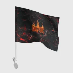 Флаг для автомобиля ACDC логотип из огня