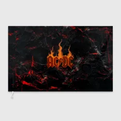 Флаг 3D ACDC логотип из огня