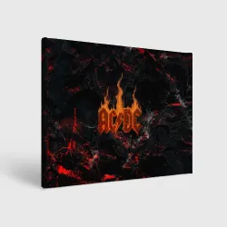 Холст прямоугольный ACDC логотип из огня
