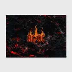 Холст прямоугольный ACDC логотип из огня - фото 2