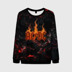 Мужской свитшот 3D ACDC логотип из огня