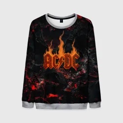 Мужской свитшот 3D ACDC логотип из огня