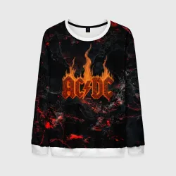 Мужской свитшот 3D ACDC логотип из огня
