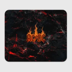 Прямоугольный коврик для мышки ACDC логотип из огня