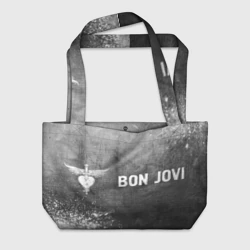 Пляжная сумка 3D Bon Jovi - grey gradient по-горизонтали