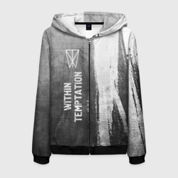 Мужская толстовка 3D на молнии Within Temptation - grey gradient по-вертикали