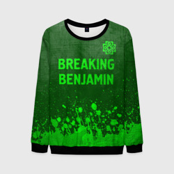 Мужской свитшот 3D Breaking Benjamin - green gradient посередине