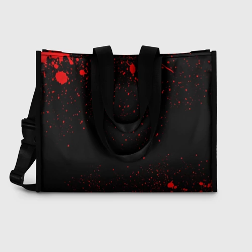 Сумка-шоппер 3D с принтом Within Temptation - red gradient по-горизонтали, вид сзади #1