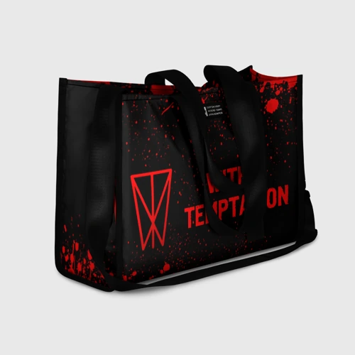 Сумка-шоппер 3D с принтом Within Temptation - red gradient по-горизонтали, фото #4
