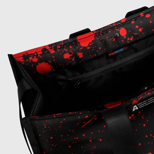 Сумка-шоппер 3D с принтом Within Temptation - red gradient по-горизонтали, вид сбоку #3