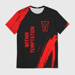 Мужская футболка 3D Within Temptation - red gradient вертикально