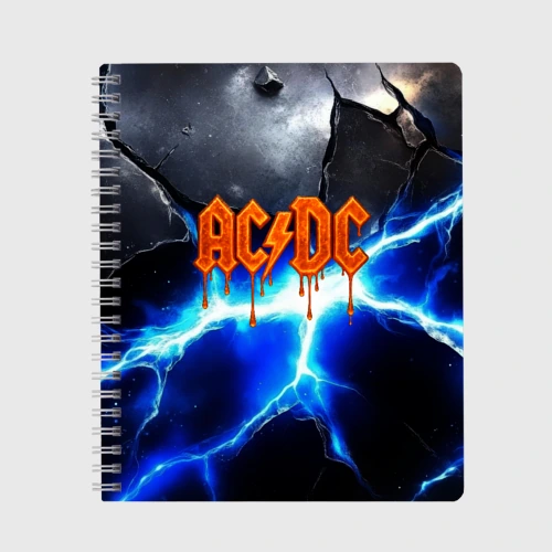 Тетрадь ACDC логотип из лавы на молнии