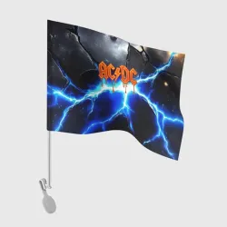 Флаг для автомобиля ACDC логотип из лавы на молнии