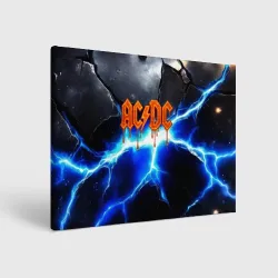 Холст прямоугольный ACDC логотип из лавы на молнии