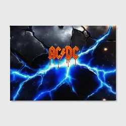 Холст прямоугольный ACDC логотип из лавы на молнии - фото 2