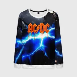 Мужской свитшот 3D ACDC логотип из лавы на молнии