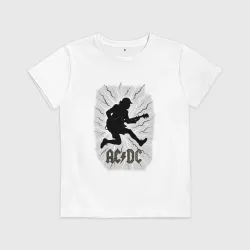 Детская футболка хлопок ACDC Ангус Янг в прыжке с гитарой