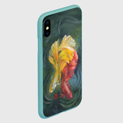 Чехол для iPhone XS Max матовый Рыбки петушки акварель - фото 2