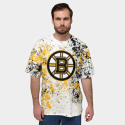 Мужская футболка oversize 3D Boston Bruins NHL white - фото 2