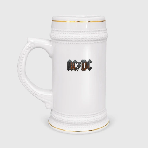 Кружка пивная ACDC металлический лого с искрами