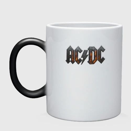Кружка хамелеон ACDC металлический лого с искрами