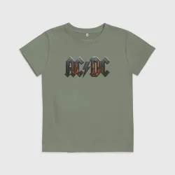 Детская футболка хлопок ACDC металлический лого с искрами