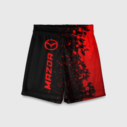 Детские спортивные шорты 3D Mazda - red gradient по-вертикали
