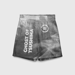 Детские спортивные шорты 3D Ghost of Tsushima - grey gradient вертикально
