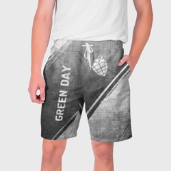 Мужские шорты 3D Green Day - grey gradient вертикально