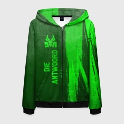 Мужская толстовка 3D на молнии Die Antwoord - green gradient по-вертикали
