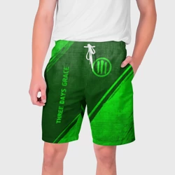 Мужские шорты 3D Three Days Grace - green gradient вертикально