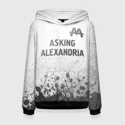 Женская толстовка 3D Asking Alexandria - white gradient посередине