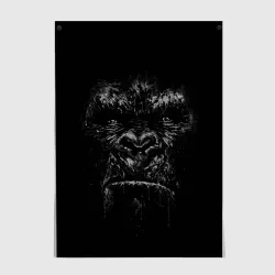 Постер Gorilla face in the dark