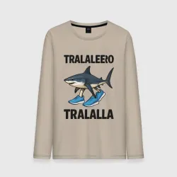 Мужской лонгслив хлопок Tralalero tralala shark meme
