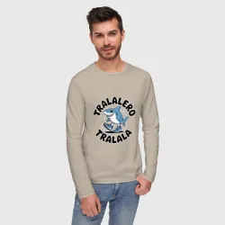 Мужской лонгслив хлопок Tralalero tralala shark - фото 2