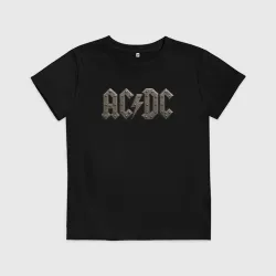 Детская футболка хлопок ACDC металлический лого