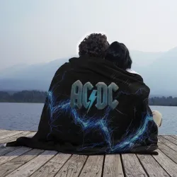 Плед 3D ACDC логотип ледяной с молнией - фото 2