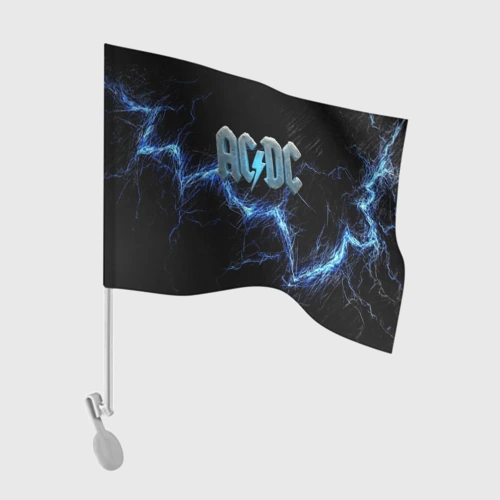 Флаг для автомобиля ACDC логотип ледяной с молнией
