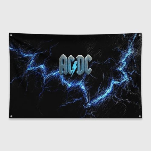 Флаг-баннер ACDC логотип ледяной с молнией