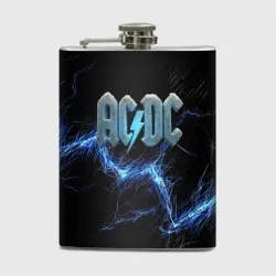 Фляга ACDC логотип ледяной с молнией