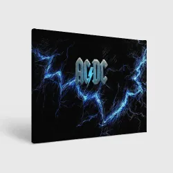 Холст прямоугольный ACDC логотип ледяной с молнией