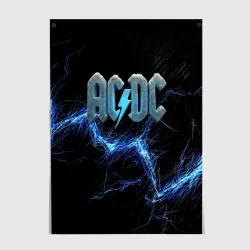 Постер ACDC логотип ледяной с молнией