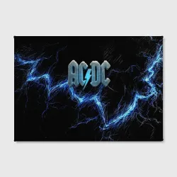 Холст прямоугольный ACDC логотип ледяной с молнией - фото 2