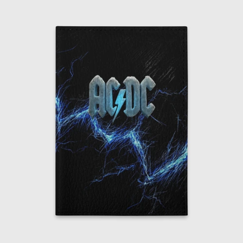 Обложка для автодокументов ACDC логотип ледяной с молнией